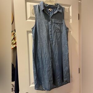 J crew denim chambray sleeveless dress